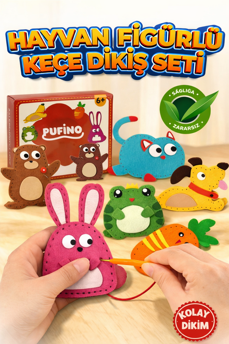 Kit de costura con 6 animales